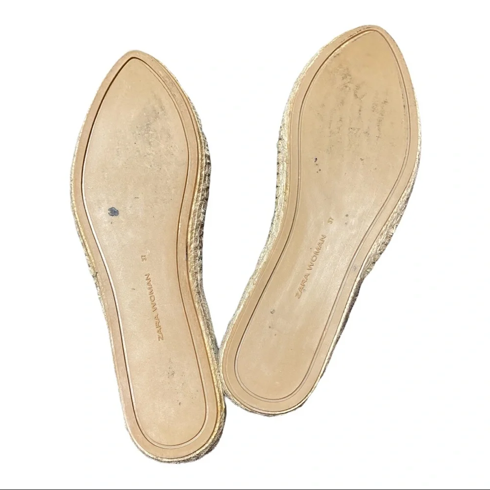 Zara slip on espadrille slides size 7 - Picture 2 of 2